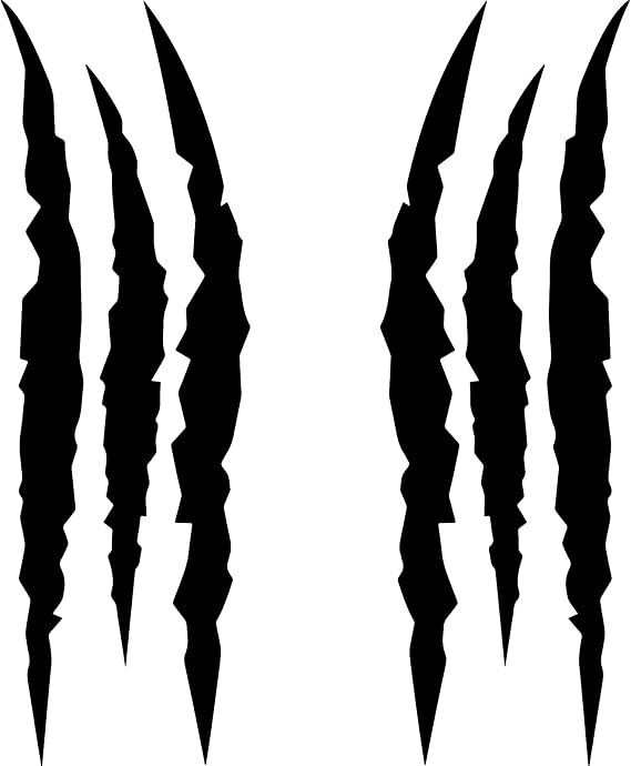 2PCS Claw Mark Car Decak, Car Headlight Decal/15.8 Inch, Monster Claw Scratch Stripe Stickers for Dodge Challenger/Charger, Black