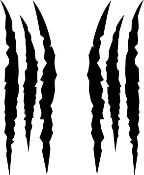 2PCS Claw Mark Car Decak, Car Headlight Decal/15.8 Inch, Monster Claw Scratch Stripe Stickers for Dodge Challenger/Charger, Black