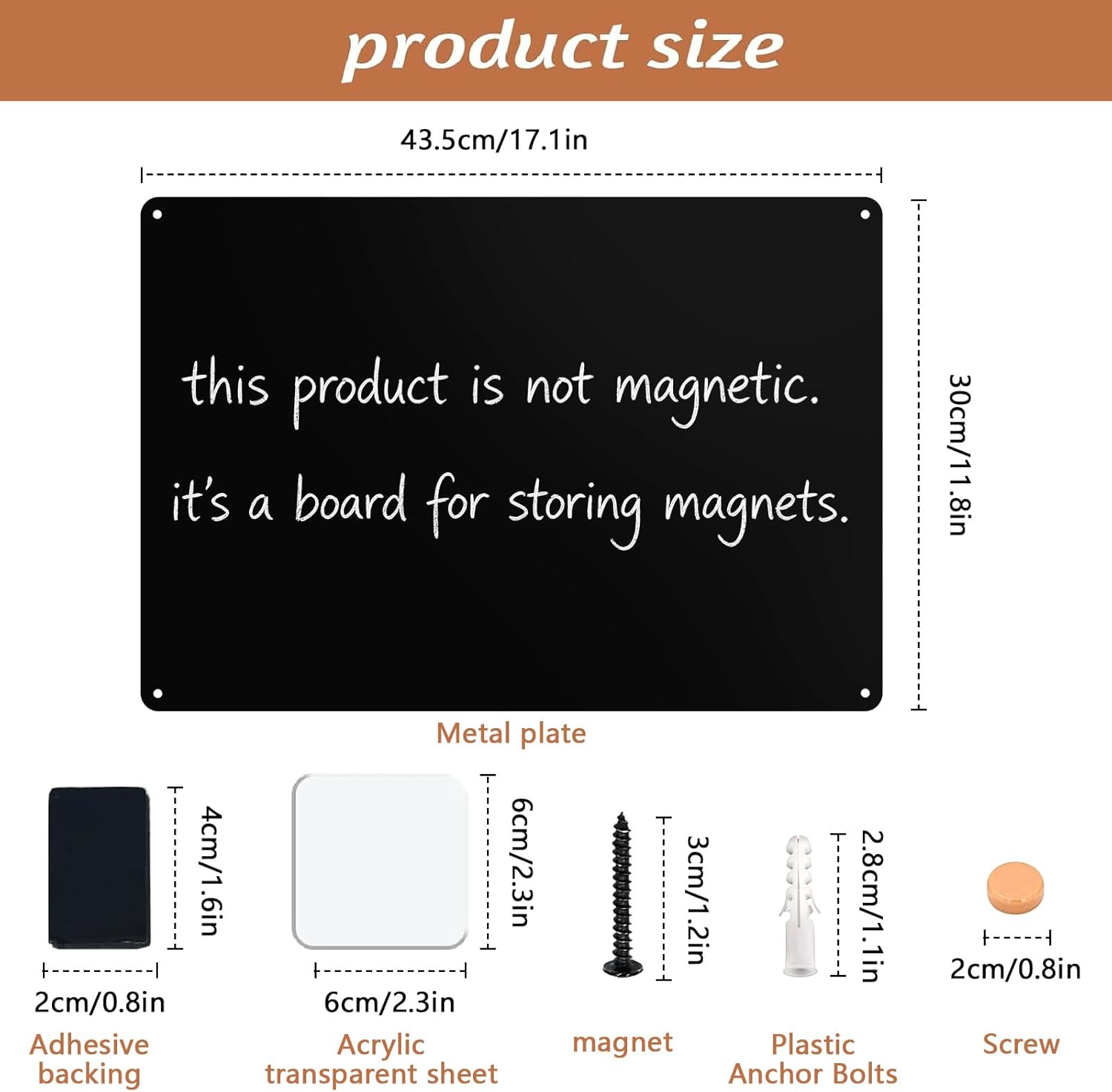 Magnetic Board for Wall, 4 Pack Large Magnetic Wall Panels, 17.1" x 11.8"Metal Magnetic Bulletin Board for Refrigerator, Compartment, Cabinet etc,Comes with Dual Lock Tape for Easy Hanging