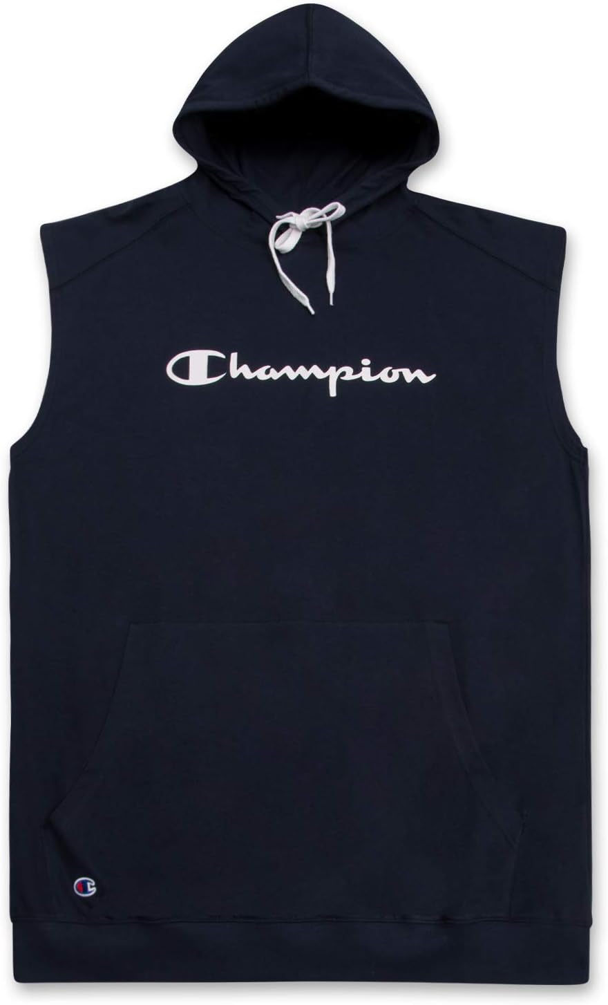 Champion Big and Tall Sleeveless Hoodies for Men – Mens Popover Workout Hoodies