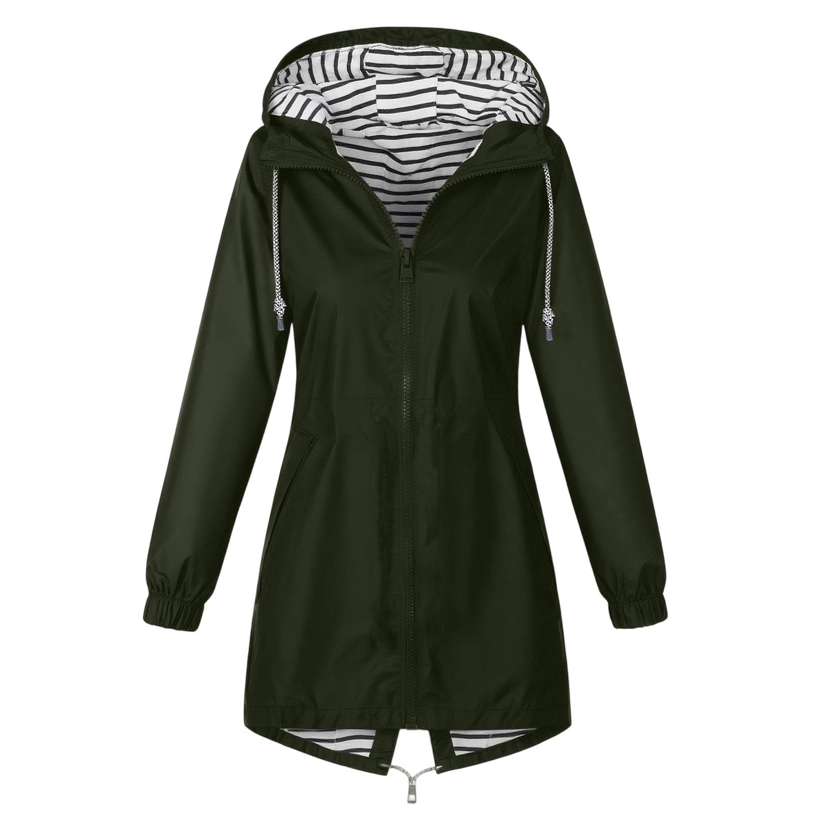 Generisch Damen Softshelljacke Wasserdicht Übergangsjacke Leichte Windbreaker Regenjacke mit Kapuze & Tragetasche Outdoor Jacke Windjacke Einfarbig Sportjacke Outdoorjacke Frauen Wanderjacke