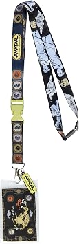 Avatar The Last Airbender ID Lanyard Badge Holder Four Nation World Map Fire Earth Wind Water Card Avatar Rubber Charm