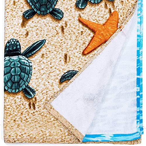 Dawhud Direct Beach Turtles Beach Towel For Women, Girls, Kids, Men, Turtle Bath Towel Print 30" X 60" Pool Towel Super Soft Plush Cotton Turtle Towel Plush Throw Towel For Beach Lovers #TOP4