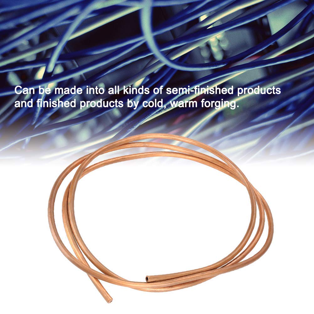 Tube de cuivre mou, 2 m T2 de tuyau de tube de bobine de cuivre mou ID 4 mm OD 6 mm épaisseur 1 mm pour la réfrigération