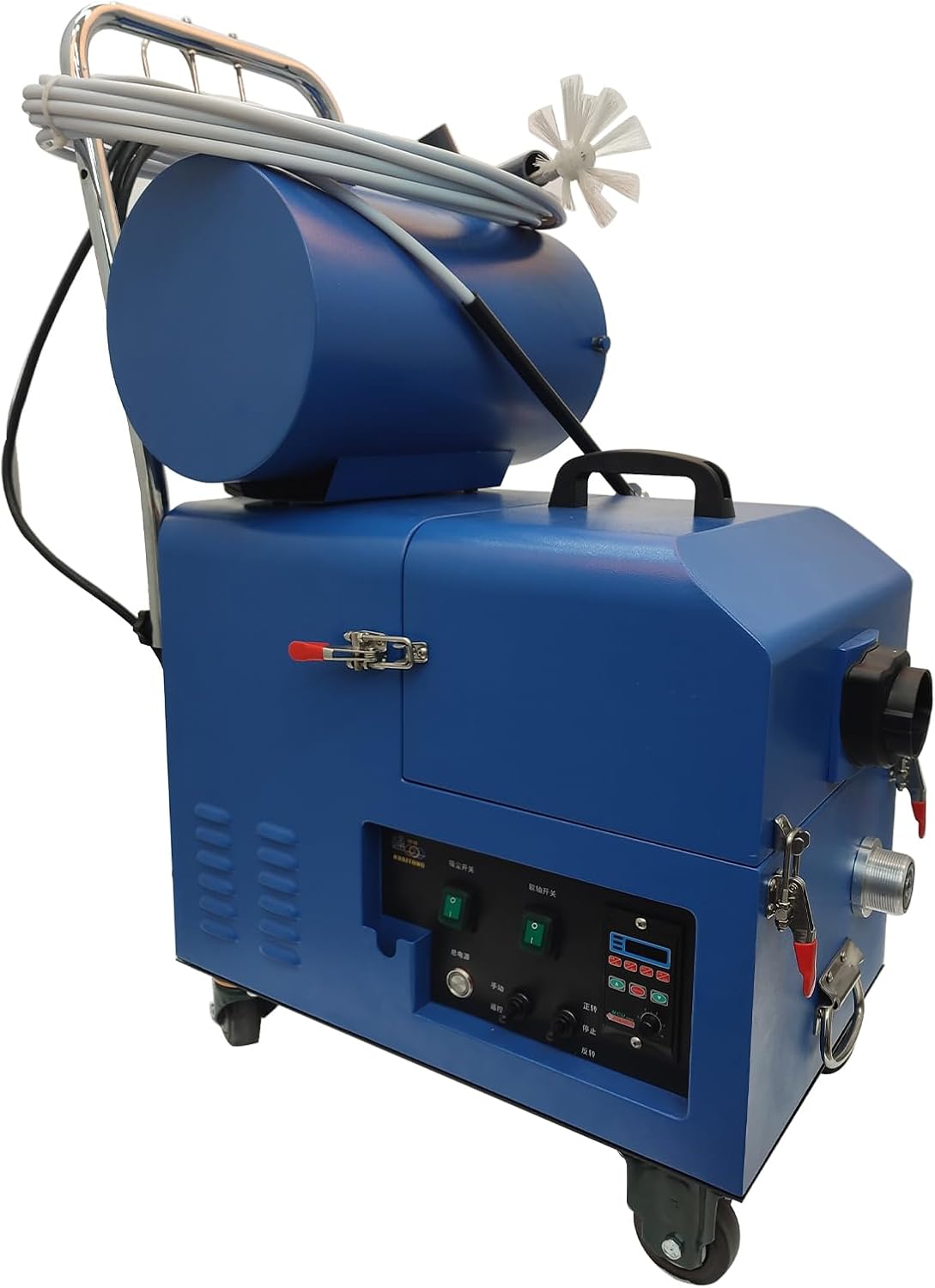 1600W Fresh Air Duct Cleaning Machine with Rotary Brush - Sweeping & Vacuum Suction Integrated, Bend-Passable, 1.97"-7.87" Pipe, 110V/220V with Transformer, Commercial & Household Use