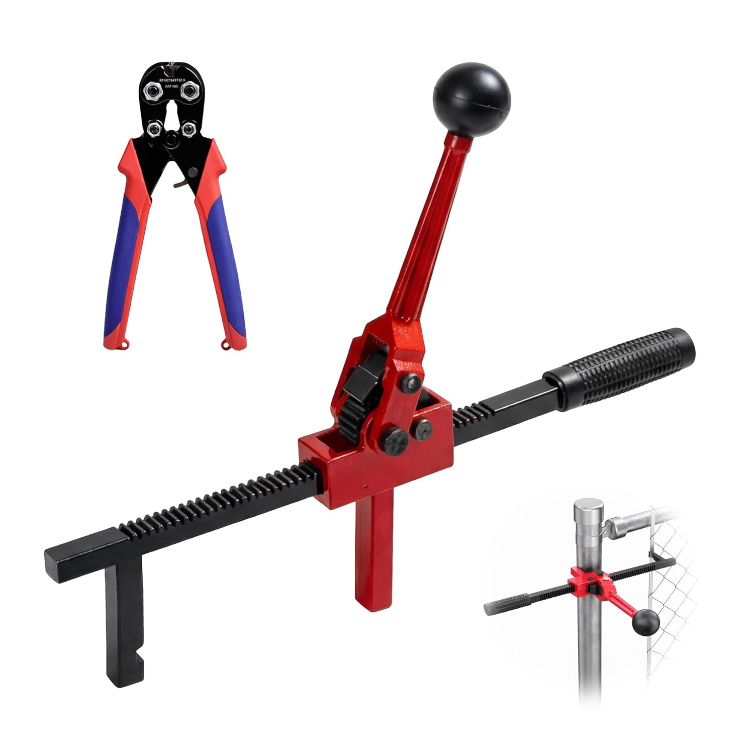 Fence Stretcher Tool, Heavy Duty Chain Link & Barbed Wire Fence Stretcher Tool with Cable Cutter for Farm, Ranch, Garden & Yard Fence Installation or Repair