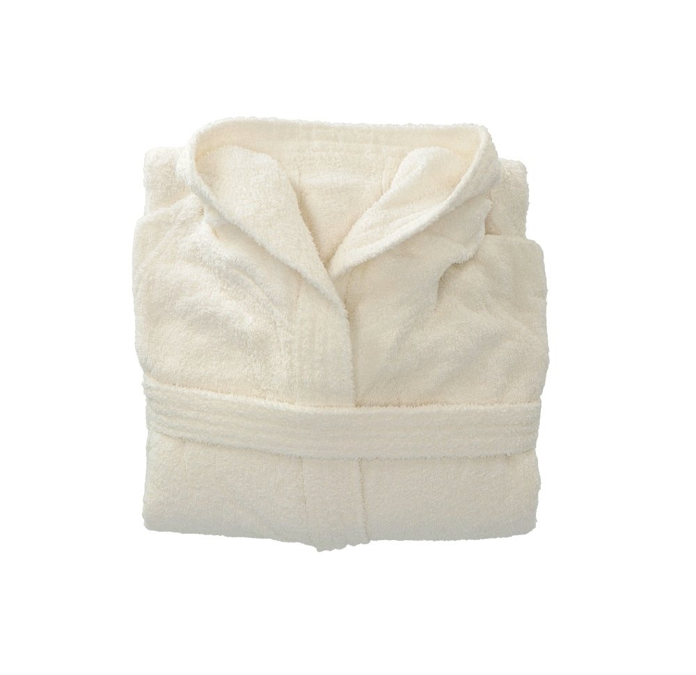 Gabel - Accappatoio adulto unisex in spugna di puro cotone idrofilo, tinta unita, peso spugna 380 gr/mq, ampie tasche, cintura e pratico cappuccio, anche come vestaglia.