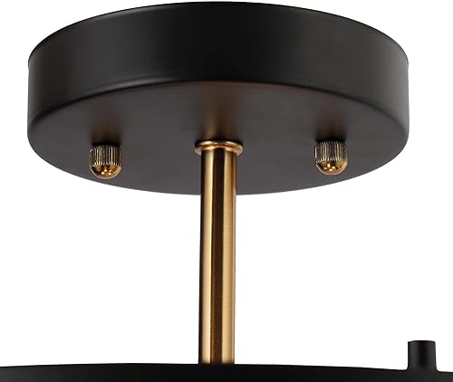 Miniatura 9 de classy leaves Moderna lámpara de techo semiempotrada de 14 pulgadas, 4 lámparas de techo negro dorado para dormitorio, cocina, entrada, sala de estar