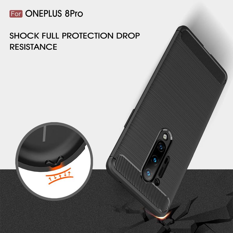 Image of Hybrid Carbon Fiber Back Case for OnePlus 8 Pro (Black)