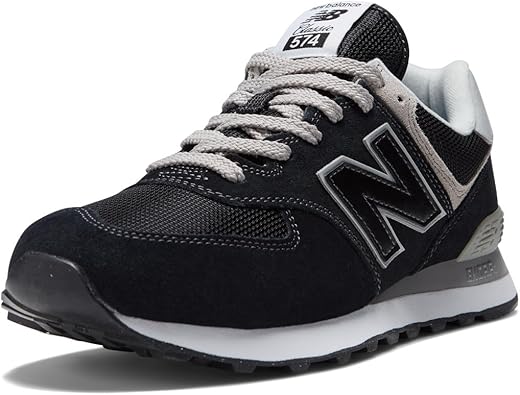 New Balance Men's 574 Core Sneaker, Black/White, 10.5M US