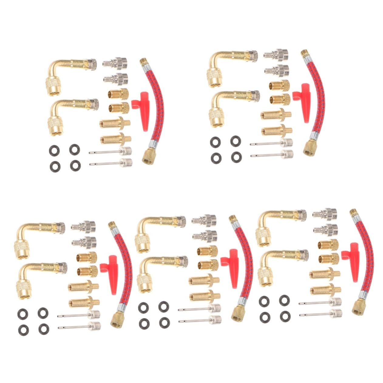 Kisangel Tragbarer Reifenfüller für das Auto Pumpenventil Adapter Aufblasadapter elektrische Luftpumpe autoventil Adapter Fahrrad ventiladapter Kugelfüllnadel Ballpumpe Nylon Golden