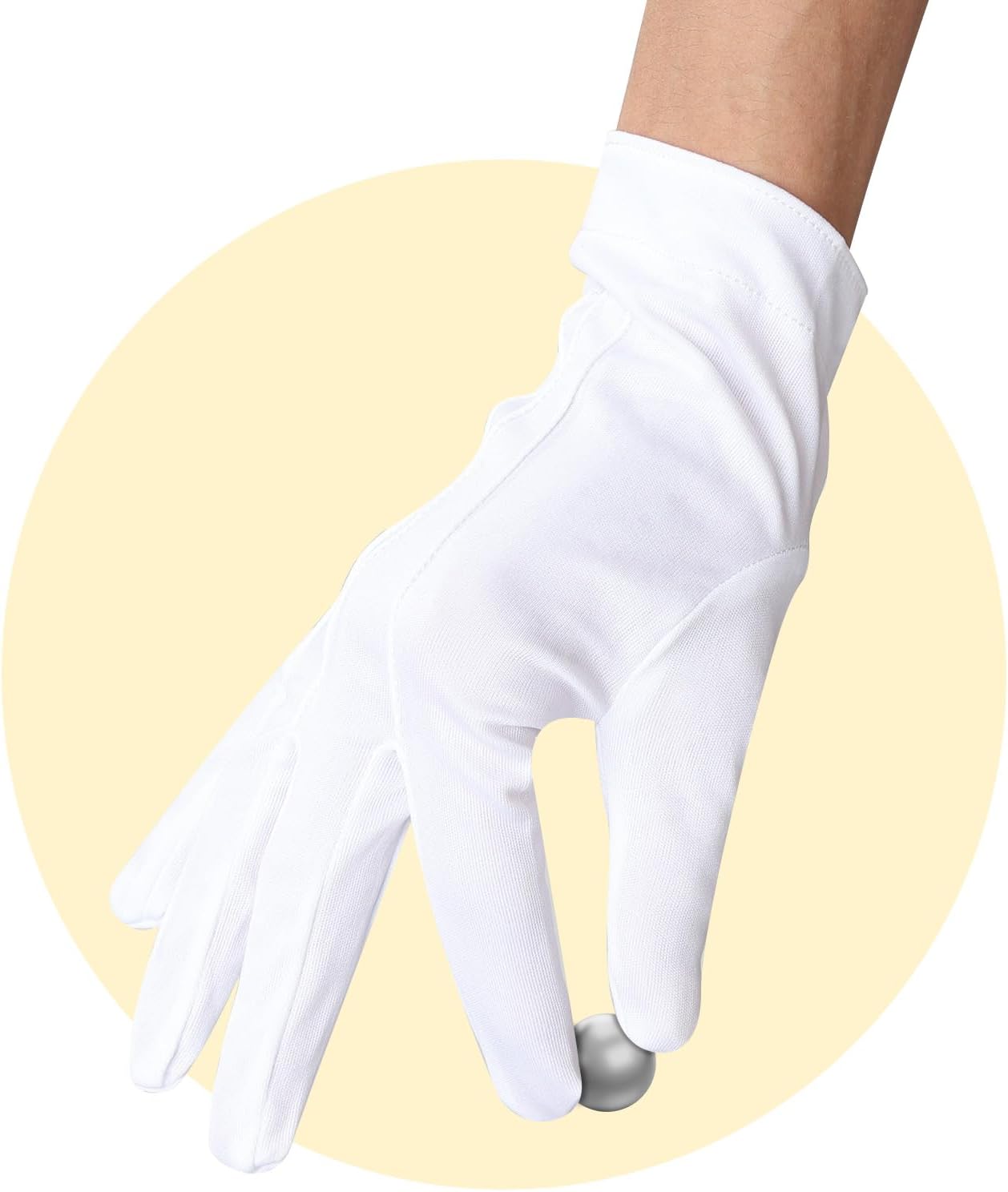 White Cotton Gloves Marching Band Gloves Pallbearer Usher Glove, Parade Costume White Uniform Glove for Police Server Funeral Formal Tuxedo Guard - Image 5