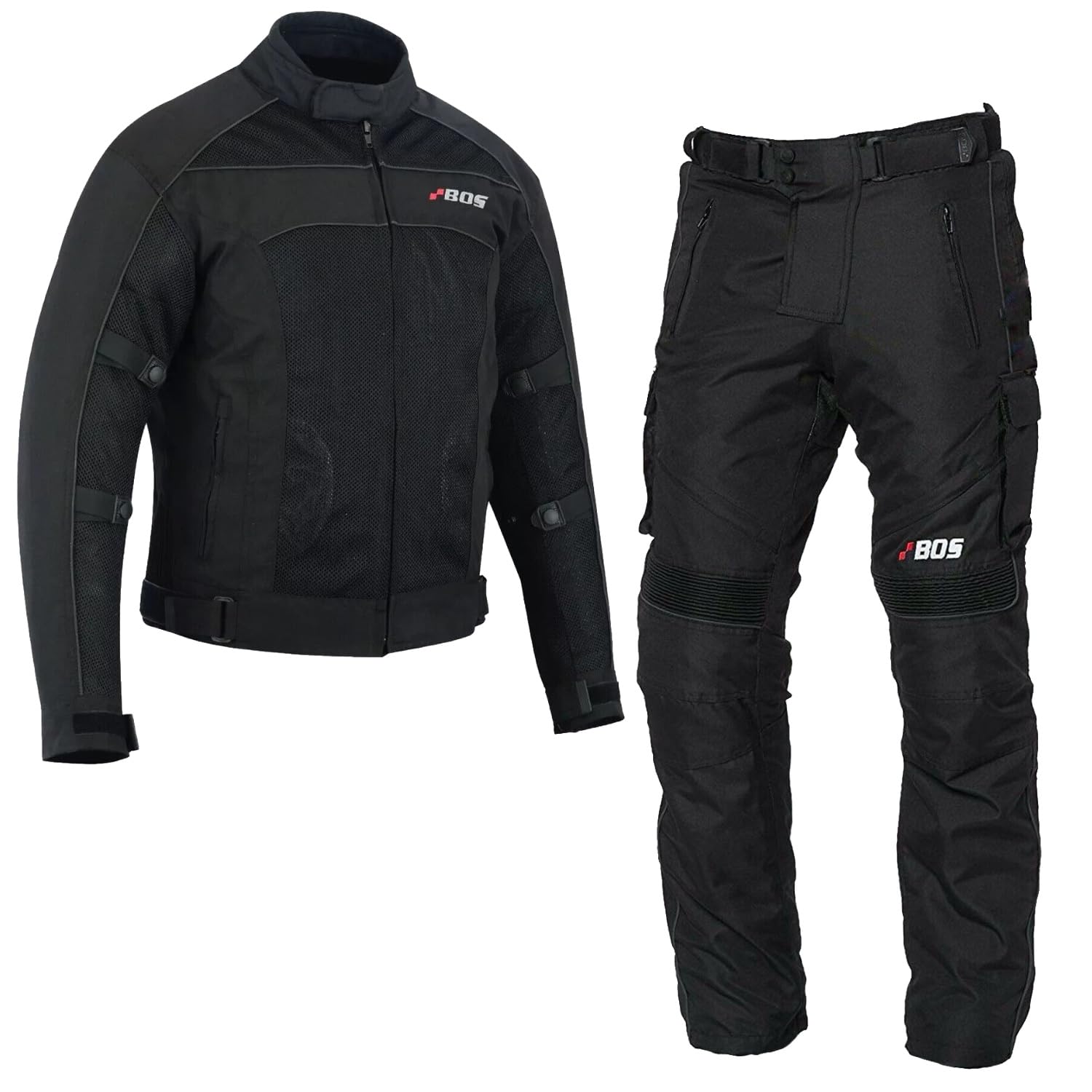 BOSmoto Herren Motorrad Textil Kombi – Jacke + Hose für den Sommer,Herren Motorrad Textil Kombi,Motorrad Sommer Jacke und Hose,Biker Motorrad Touring Kombi