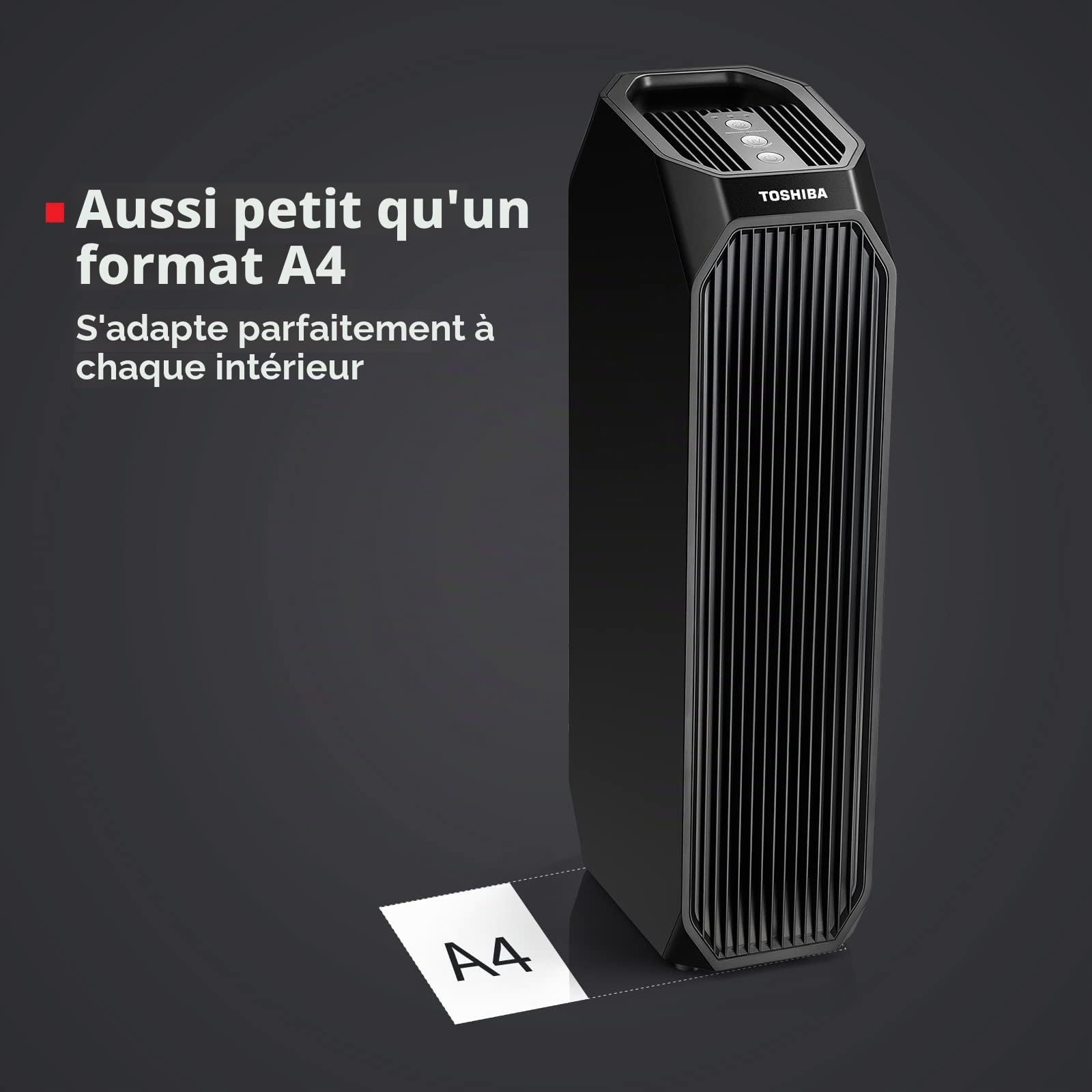 Toshiba 3677553031 Purificateur d'air, Noir
