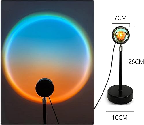 Miniatura 2 de Lámpara de proyección de puesta de sol, luz nocturna LED, rotación de 360 grados, brillo ajustable, brillo en el cielo y el desierto, proyector de
