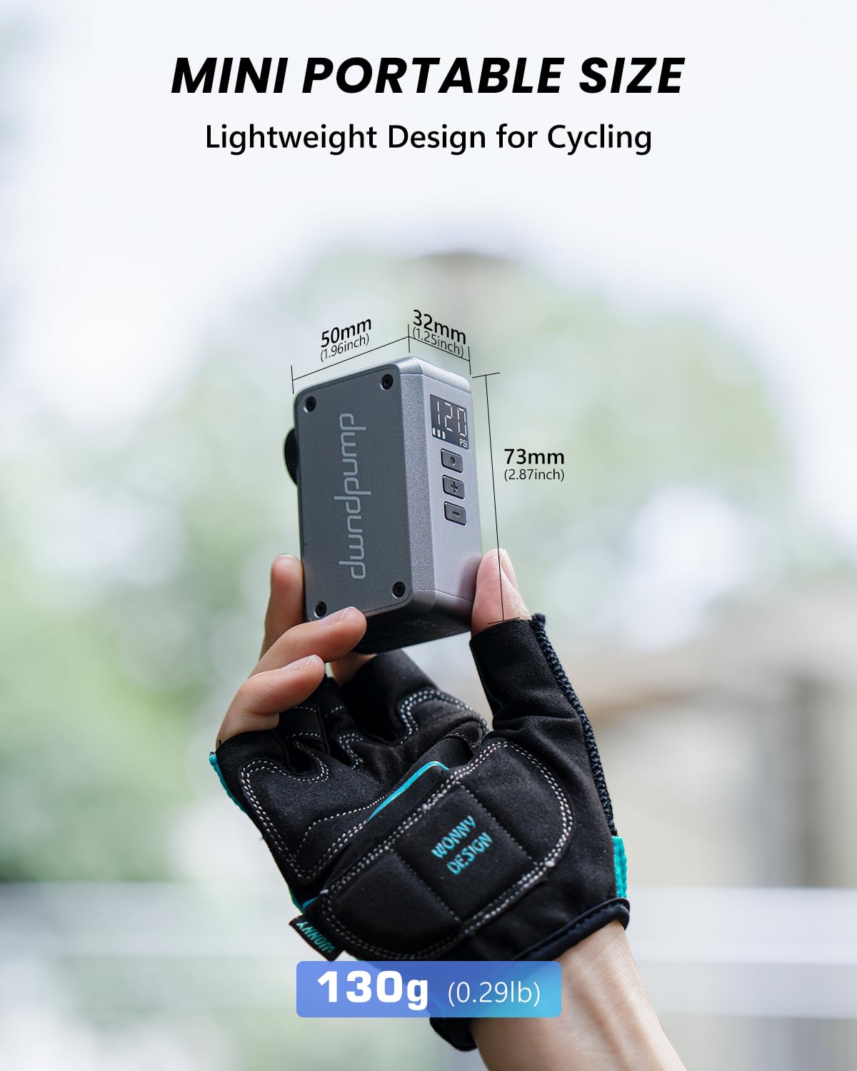 dwndpump Mini Pompa Bici con Manometro, Pompa Bici Elettrica Max 120 PSI, Portatile Mini Pompa Per Bici, Auto Stop Ricaricabile Pompa Elettrica Per Bicicletta, con Valvola Presta e Schrader