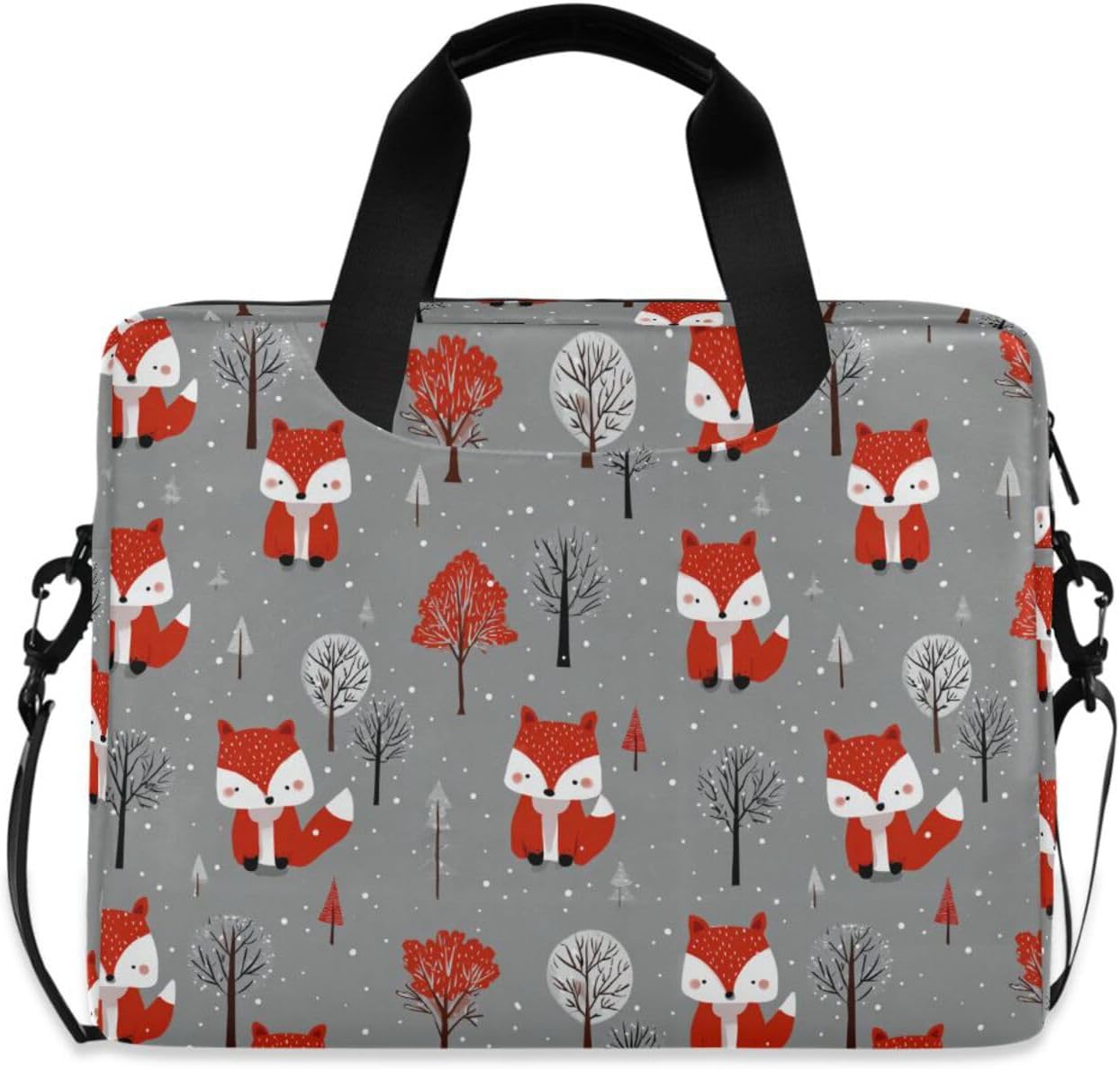 Laptop Sleeve Case 15-16 Inch Waterproof Laptop Case Hoho Style Crazy Snowfall Fox Tablet Briefcase Carrying Bag for Work Travel