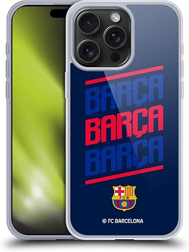 Miniatura 1 de Head Case Designs Funda de gel con licencia oficial del FC Barcelona Barca tipo gráfico [protección de grado militar] compatible con Apple iPhone 15