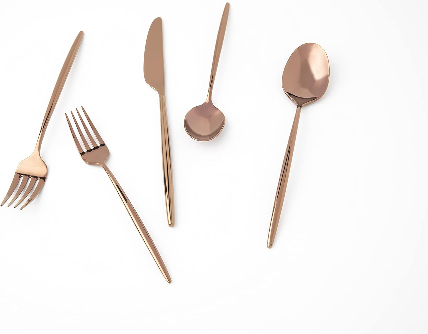 Cambridge 505320CKW12R Gaze Copper Mirror 20 Piece Flatware Set, Service for 4