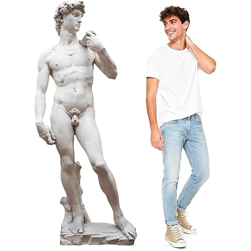 67" David Cardboard Cutout Life-Size David Statue Standee for Art Party Decor, Realistic Sculpture for Classroom Display, Museum Events, Photo Booth Backdrop, Cultural Educational