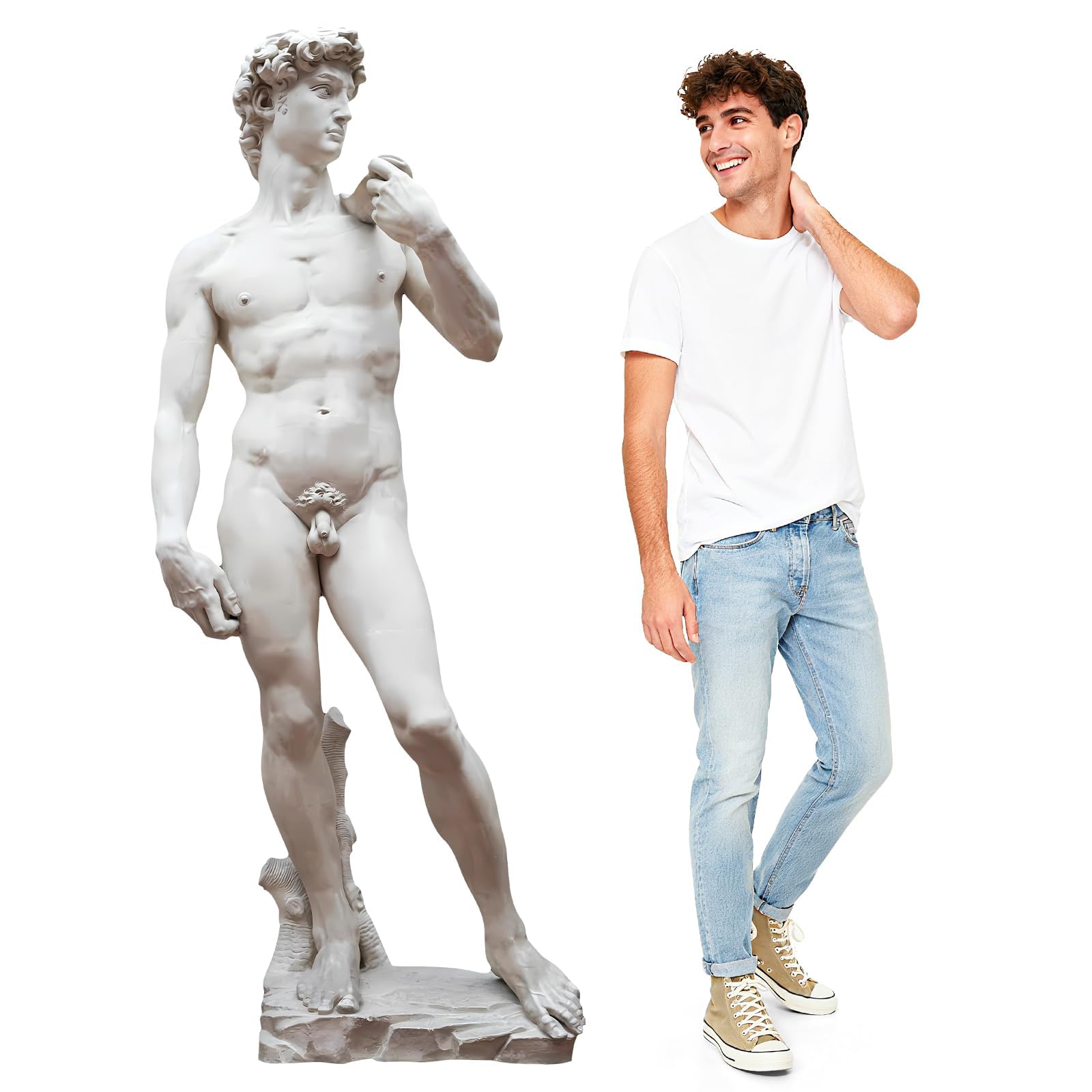 Estatua de David de cartón de 67 pulgadas para decoración de eventos y aulas artísticas
