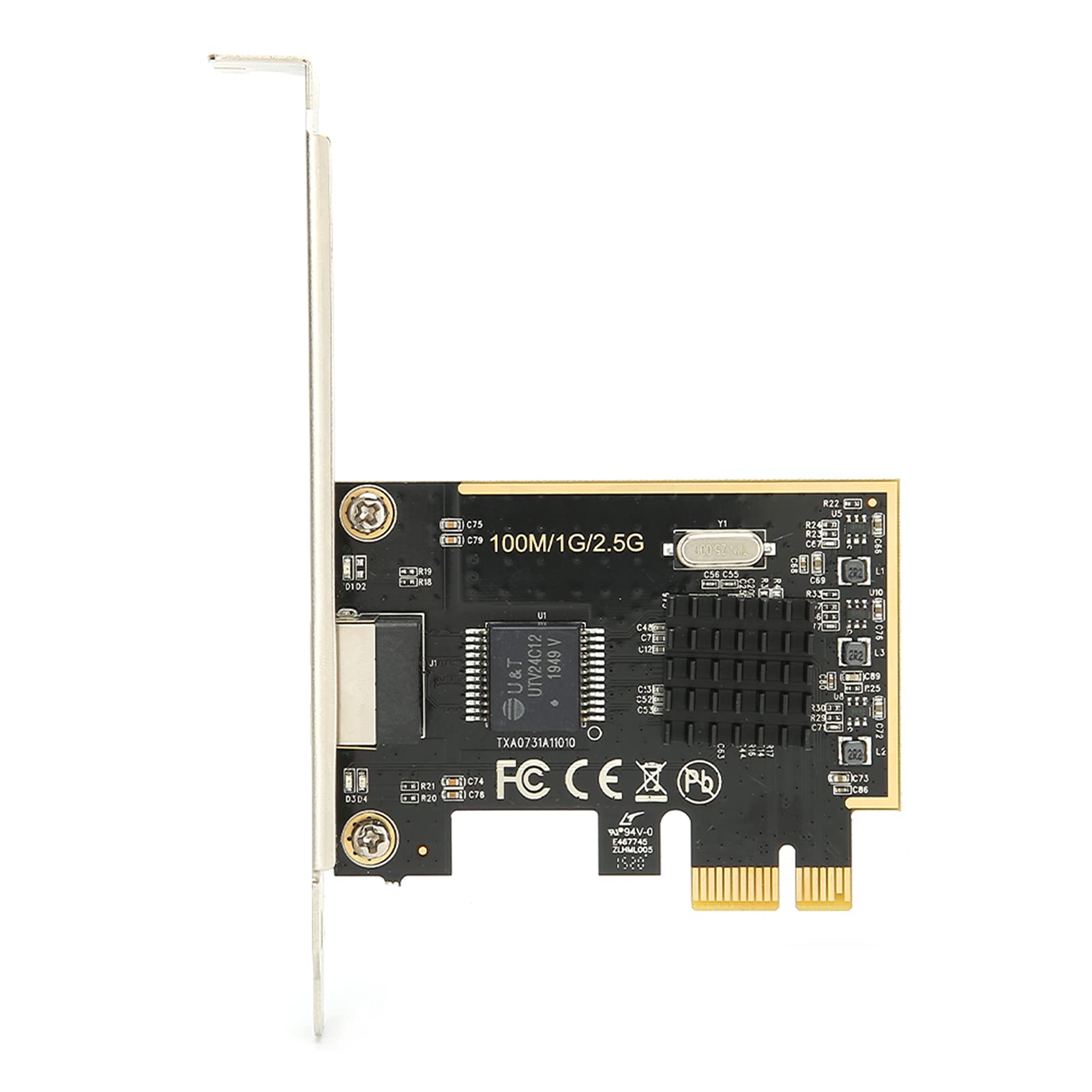 Aramox Gigabitowa Karta Sieciowa PCIE Adapter Sieciowy 2.5G RJ45 dla RTL8125, Obsługuje Pełny i Półdupleksowy, Projekt Rozpraszania Ciepła dla Komputerów Stacjonarnych 7 8 10