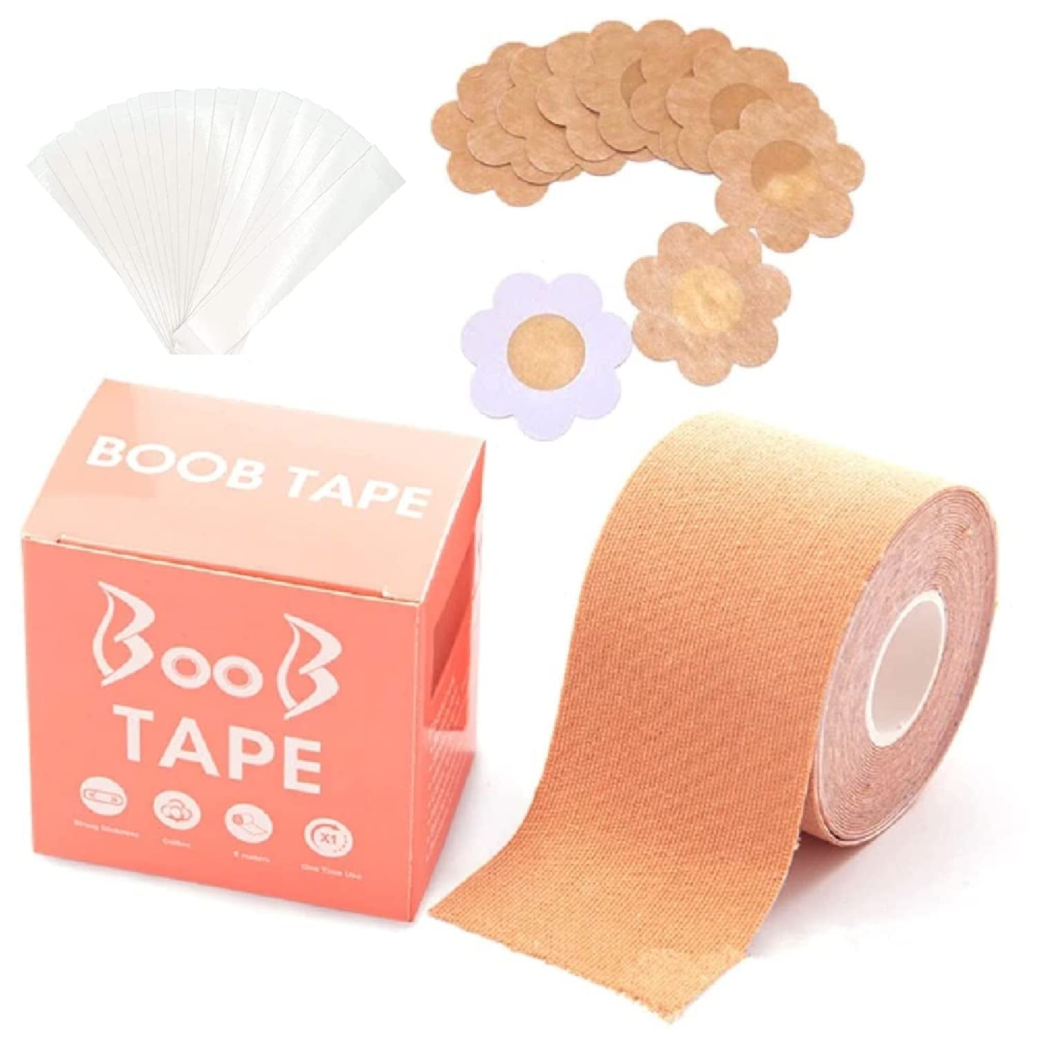 Boob Tape For Women With 10pcs Nipple Cover & 36pcs Fashion Tape Double Sided Body Tape Adhesive Strapless Bra & Heavy Breast Support - Boobs Tape for Women Clothes-image-39