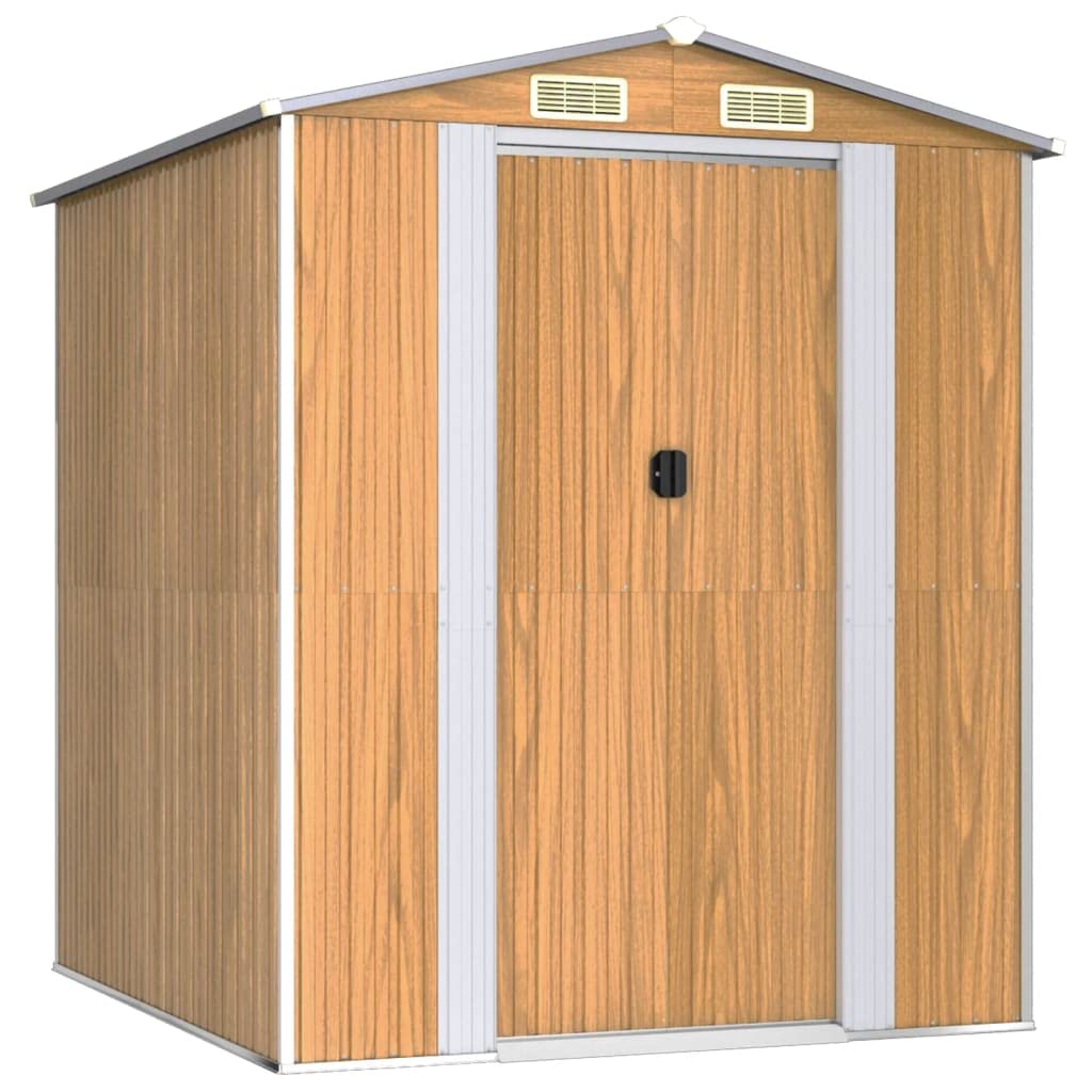 Générique Abri de Jardin Marron Clair 192x191x223 cm Acier galvanisé,Maison & Jardin,Pelouses & Jardins,Vie en extérieur,Structures extérieures,Cabanes & abris de Jardin,3147471