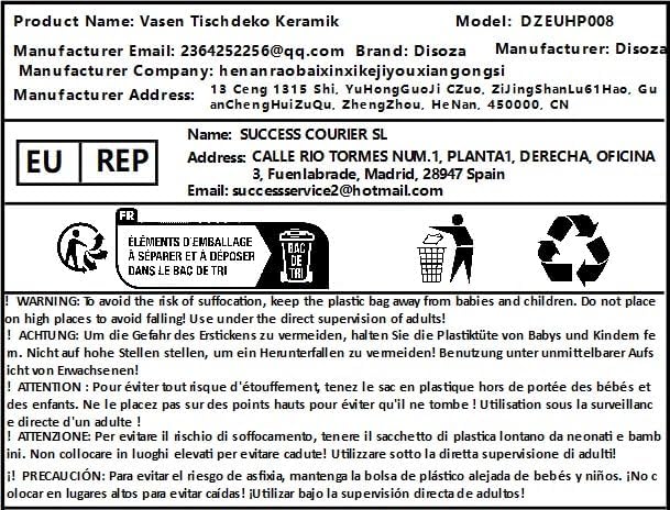 Miniatura 9 de Jarrón de cerámica para decoración del hogar, jarrones de flores blancas modernos para sala de estar, 8.5 pulgadas de alto x 3.7 pulgadas de ancho,
