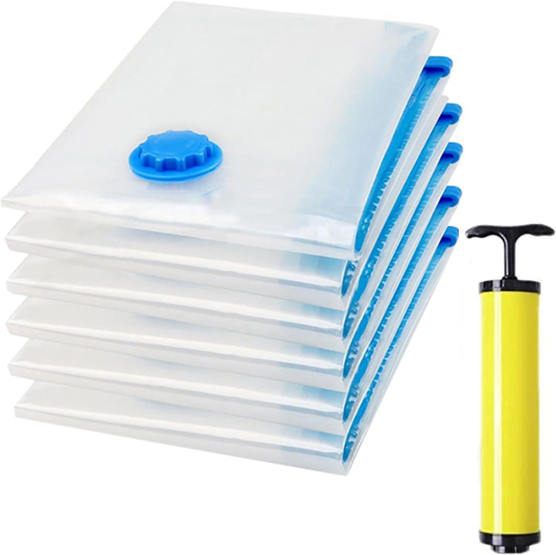 COSYINN Vacuum Storage Bags 6 Jumbo Pack, Space Saver Bags for Clothes, Pillows, Comforters, Blankets Storage, Vacuum Sealer Compression Bags with Travel Hand Pump (60×80cm)