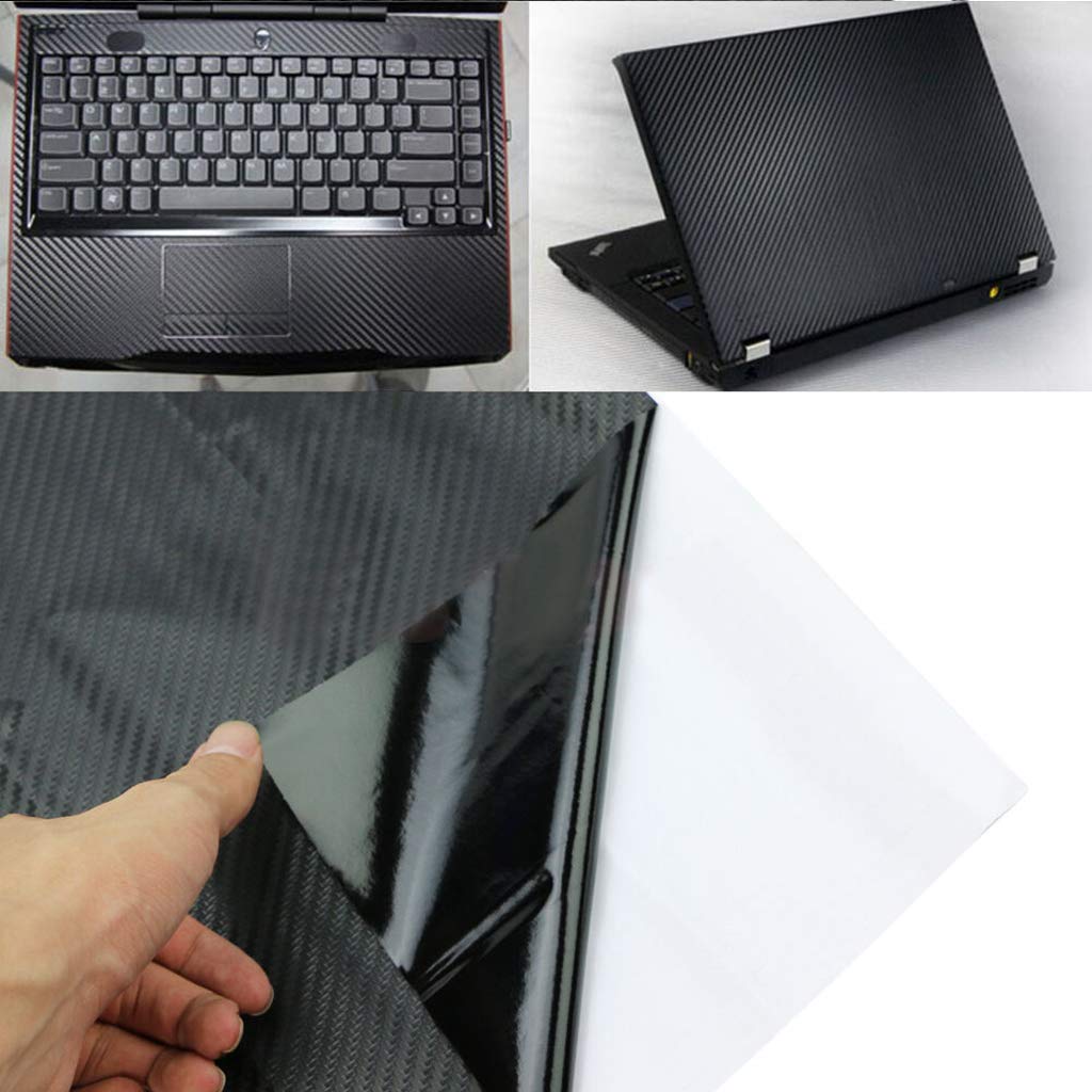 Adesivo 3D per computer portatile, pellicola in fibra di carbonio, decalcomania nera con buona visuale, per PC portatili da 17 pollici