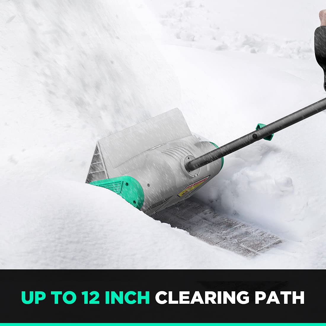 ( incomplete missing battery) Litheli Cordless Snow Shovel, 20V 12-Inch Battery-Powered Snow Shovel with Auxiliary Handle, 4.0Ah Li-ion Battery & Charger