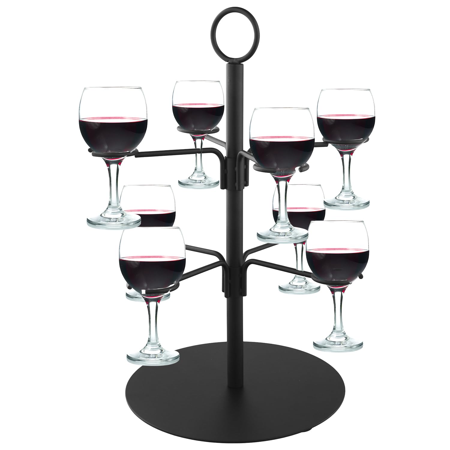 QWORK® Party Getränke Tower Servierbaum für Gin, Cocktail, Martini, Champagner, Wein -Weinglashalter für 8 Gläser