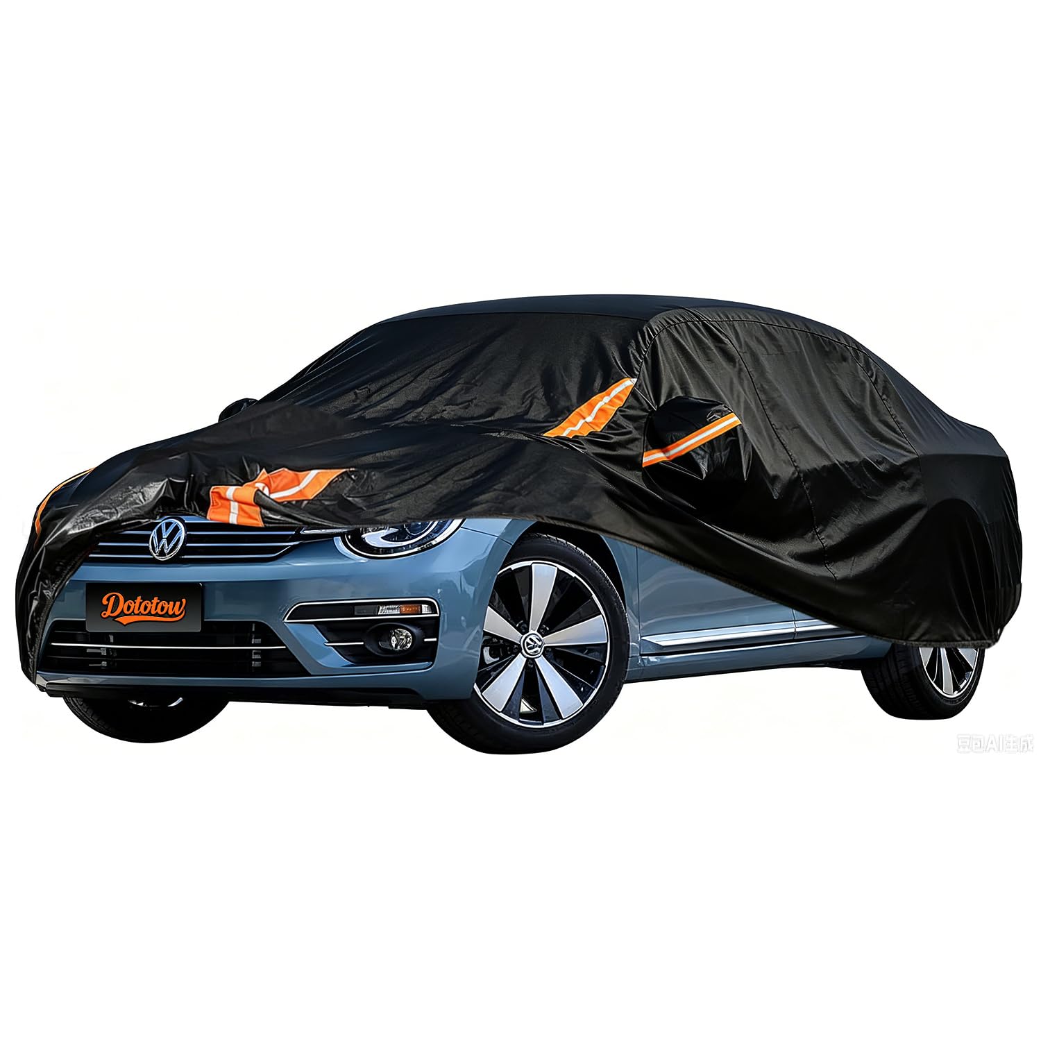 Car Cover for 1960-1980 VW Beetle Bug 2-Door, 6 Layer Heavy Duty Car Cover Waterproof All Weather Protection with Cotton Lining