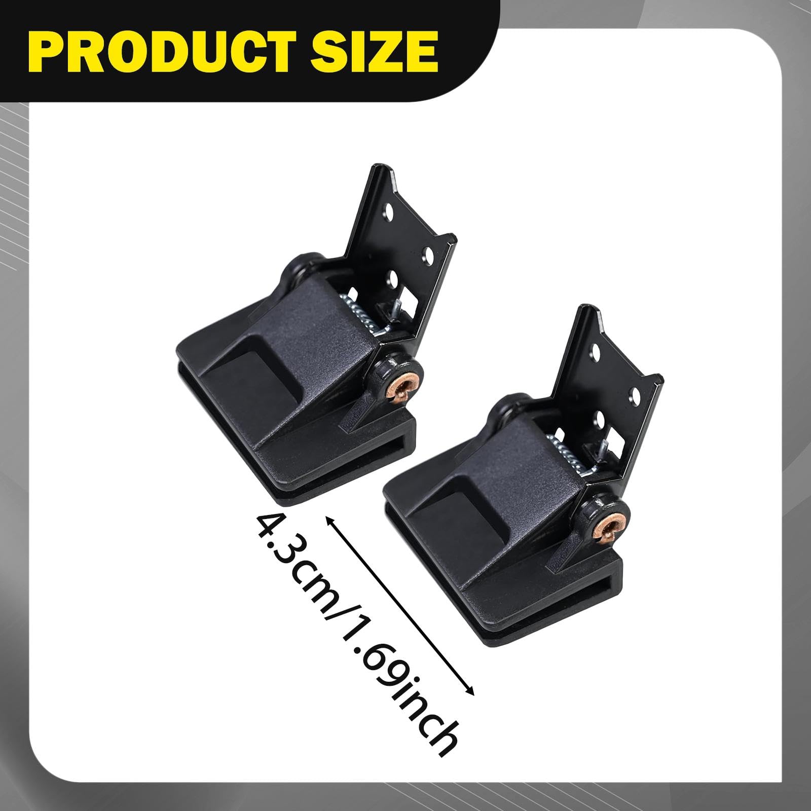 2 Stück Scharniere für Staubschutzhauben - Plattenspieler Zubehör, 4.3cm, Metall & Kunststoff - Passend für Verschiedene Vinyl-Schallplattenspieler