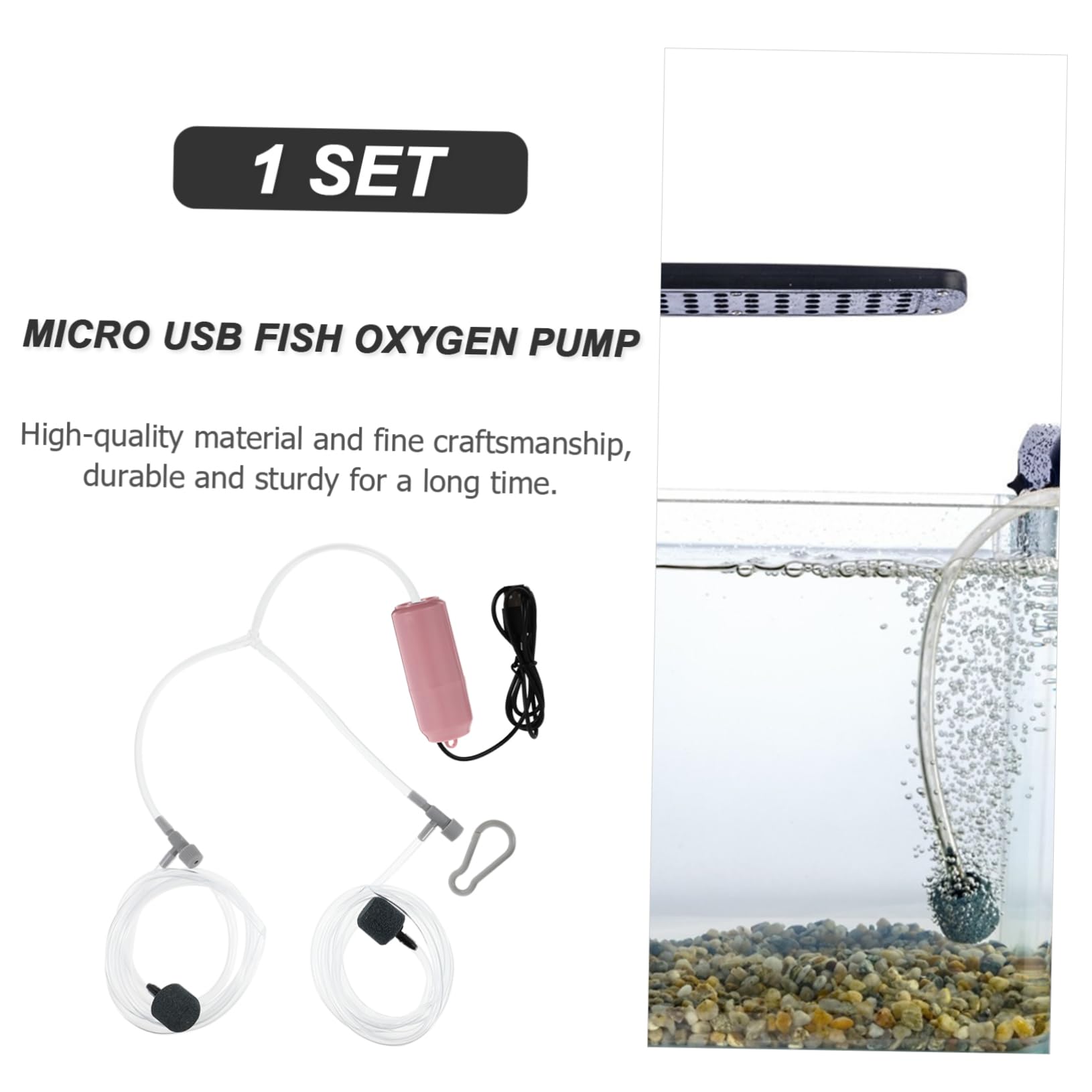 HANABASS Bomba de oxigeno USB Portable Air Pump Accesorios pecera aireador de Tanque de Peces Ajustable Bomba de Aire para Acuario Bomba de oxigeno para Acuario aireador de pecera