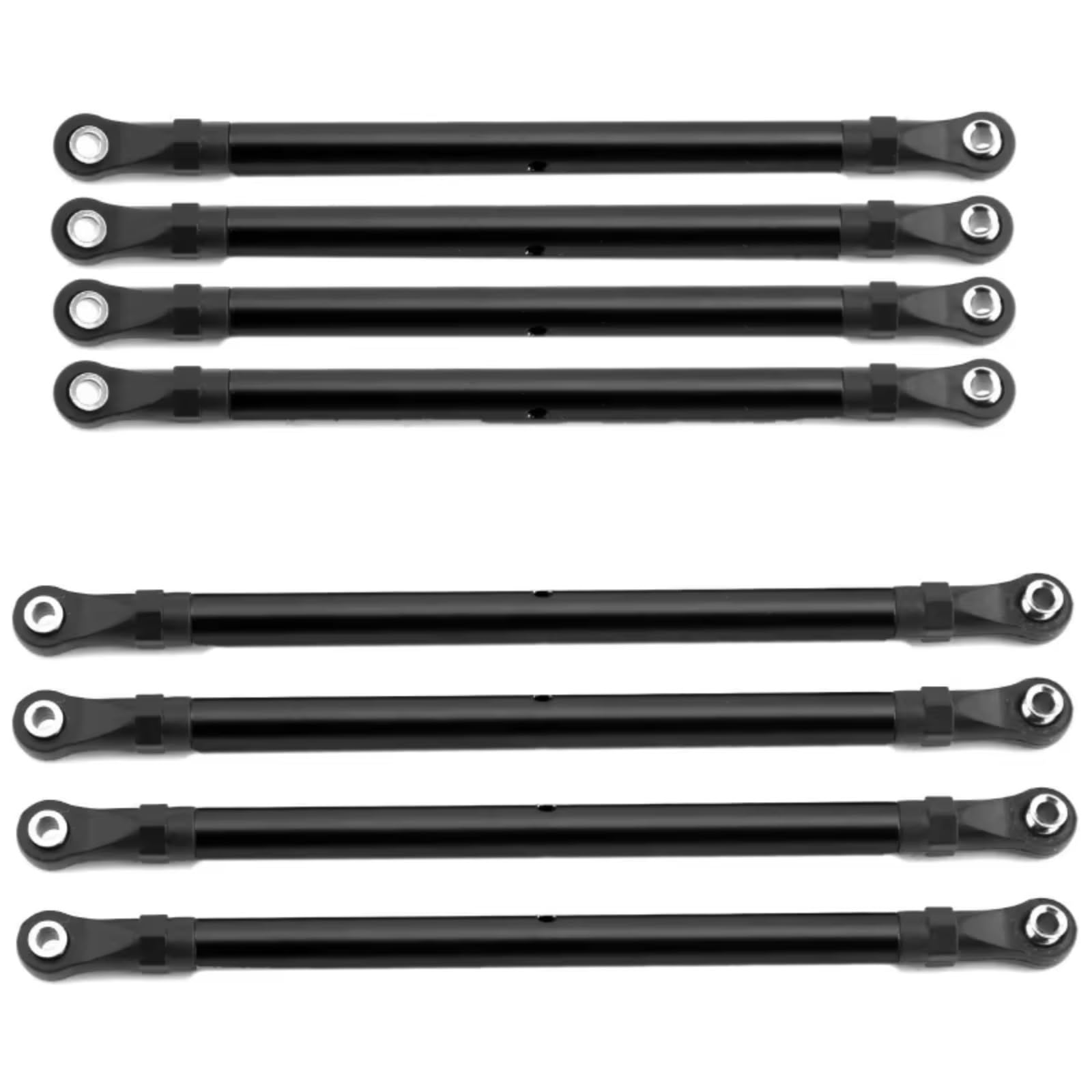 RC Car Accessories for Axial for SCX10 90046 for TRX4 1/10 8pcs Aluminum Alloy 313mm Wheelbase RC Link Rod Linkage Set RC Crawler Car Accessories(Black)