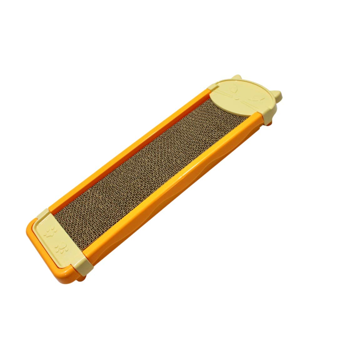 TAIYO PLUSS DISCOVERY® Cat Scratch Pad, Size: (50X7X15 CM) (LXWXH), Jumbo Size Scratching Board/Scratch Pad Toy with Catnip for Cat/Kitten, Suitable for Cats & Kittens (Yellow)