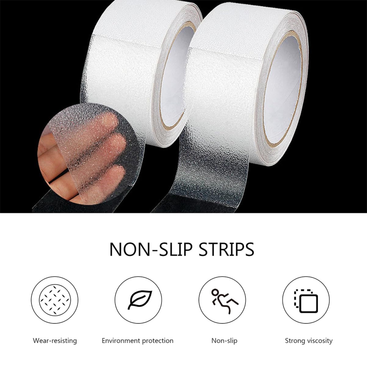 BELLIFFY Non-Skid Tape Stairs Non-Slip Grip Tape for Stairs Adhesive Safety Strips for Home