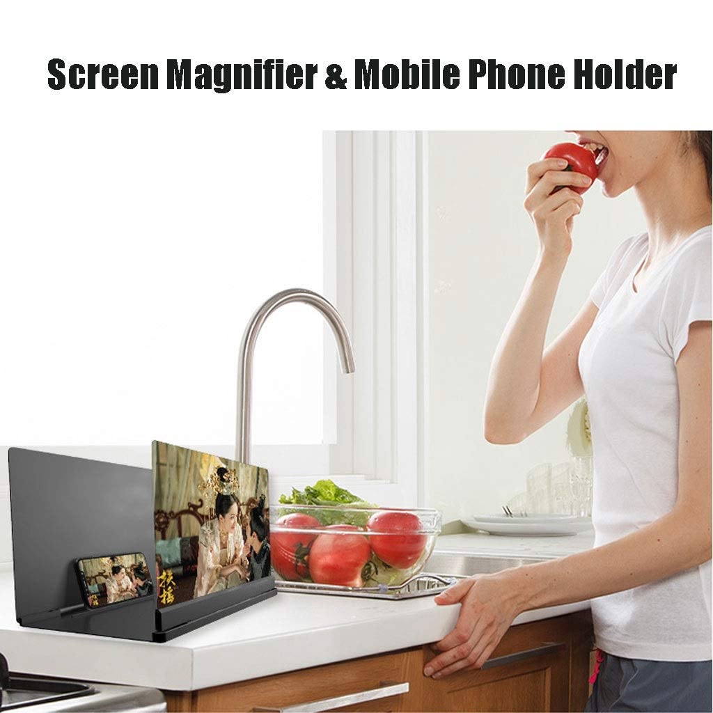 XBTGS Lente di ingrandimento per smartphone per telefono cellulare Amplificatore da 12/20 pollici Espansori schermo 3D HD Grande schermo Blu-ray Proiettore Ingranditore Universale Pieghevole Mobile S,