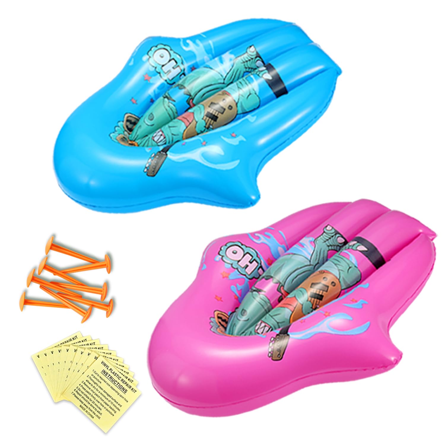 TLXLT 2 Bodyboards-2 Pack of Robust Inflatable for Slip and Slides, Beach, Pool