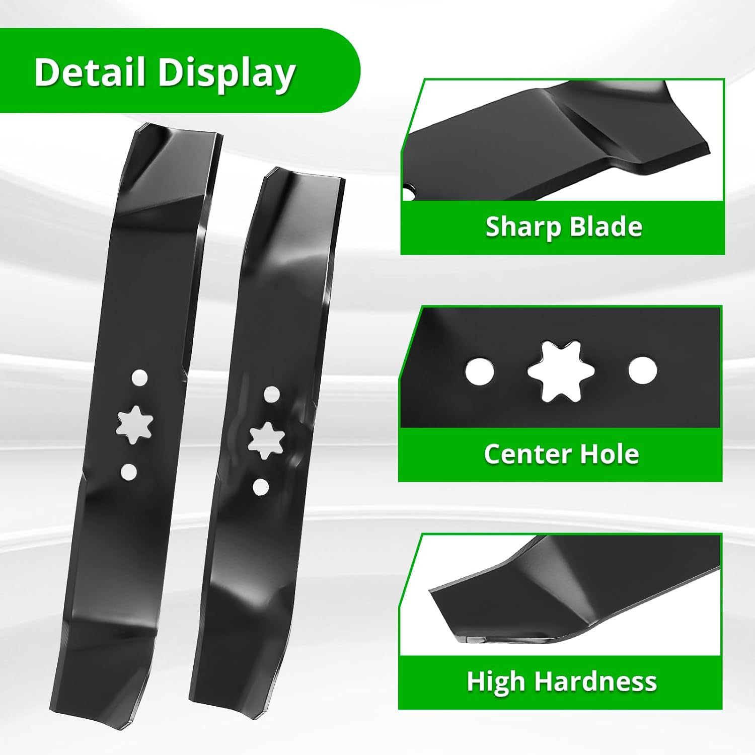 942-04125 & 942-04124 Mower Blade Set for 46'' Deck, Compatible with C ub Cadet LT-1045 LT-1046 i1046, H uskee LT-4200, T roy-Bilt, M TD, Replace 742-04125, 942-0611A, 742-04124, 942-0612A, 3 pcs Set
