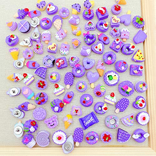 50 PCS Decorative Push pins,Cork Board Tacks,Bulletin Board Tacks,Thumb Tacks Decorative for Photo Wall, CorkBoard, Office Organization, Maps or Home (Purple Dessert)