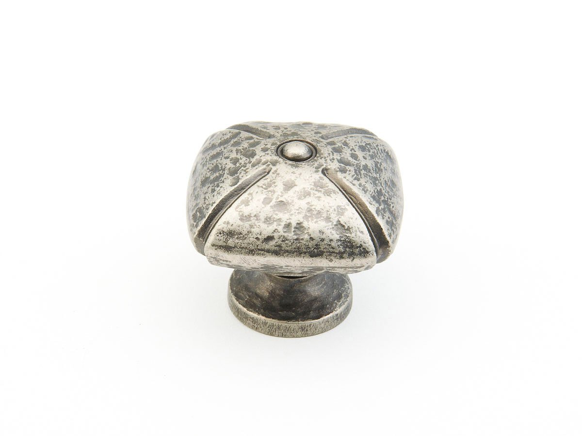 SchaubSiena Collection 1-1/2 in. (38mm) Square Knob, Vibra Nickel - 251-VN