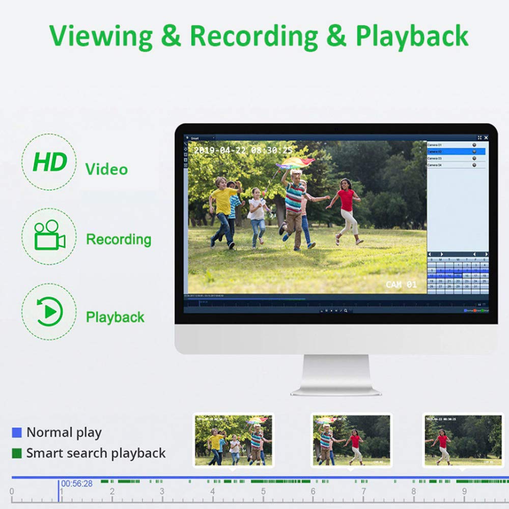 Aottom 8CH 720P Wi-Fi zestaw monitoringu bezprzewodowego, 8 CH NVR + 4 x 1 MP kamery monitorujące na zewnątrz, wykrywanie ruchu, P2P, czujnik ruchu, wodoszczelny, brak dysku twardego