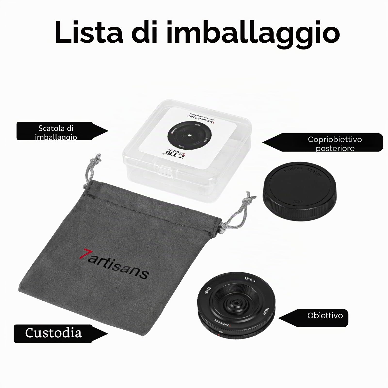 7artisan - Obiettivo ultra sottile APS-C Prime da 18 mm F6.3, adatto per fotocamere compatte mirrorless Sony A7 A7II A7III (A7M3) A7R A7RIII A7S A7SIII A6000 A6300