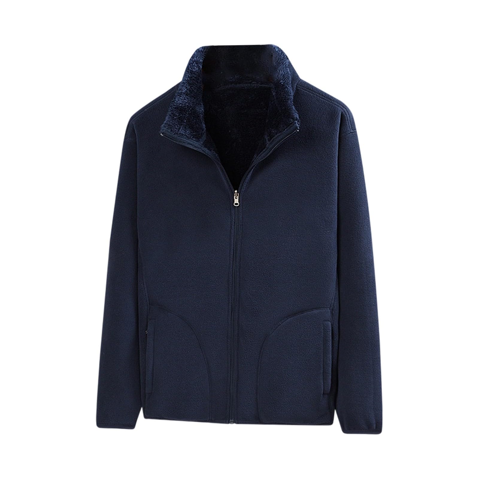 Fleecejacke Herren Thermo Winterjacke Warm Teddyfleece Strickfleecejacke Dicke Fleece Thermojacke Doppelseitiger Samt Plüschjacke Sherpa Gefüttert Teddyjacke Regular Fit Fleecepullover XXS-XXL