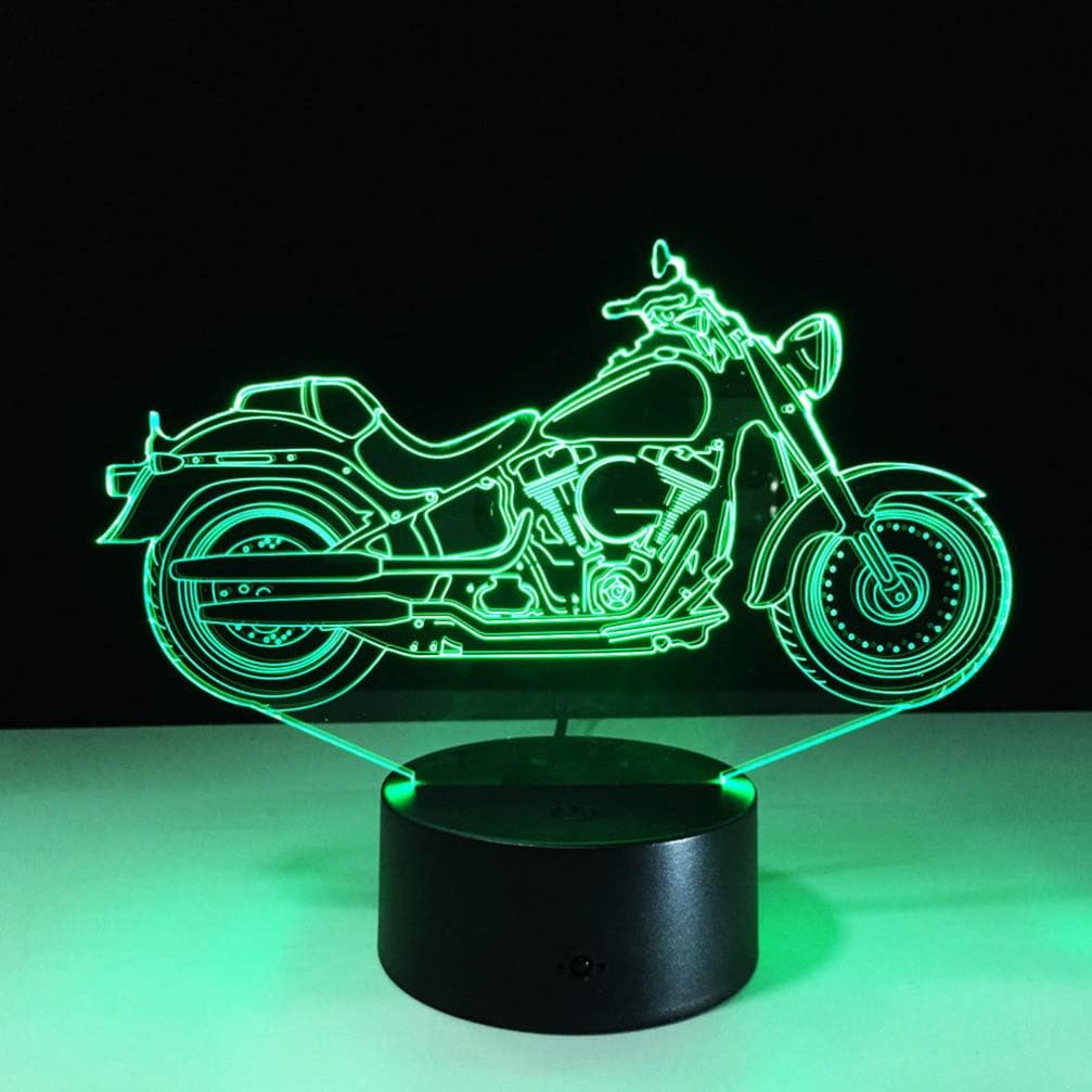 Mobestech 3D Motorcycle Night Light 3D Illusion Lamp LED Motorcycle Table Lamps 7 Colors Touch Light Bedroom Decorations Centerpieces