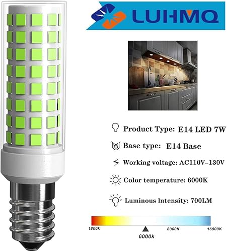 Miniatura 23 de Bombillas LED E14, paquete de 3 bombillas E14 con base de tornillo europea para lámpara de vela de ventana eléctrica, bombilla de refrigerador E14