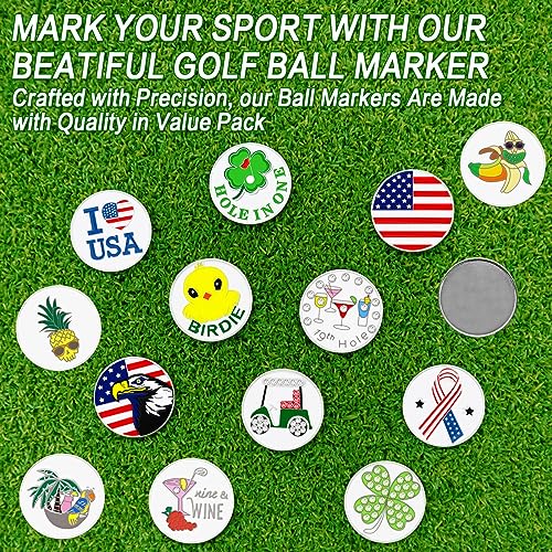 FINGER TEN Marcadores de bola de golfe 3 peças com 3 pacotes de clipe de chapéu conjunto de presente
